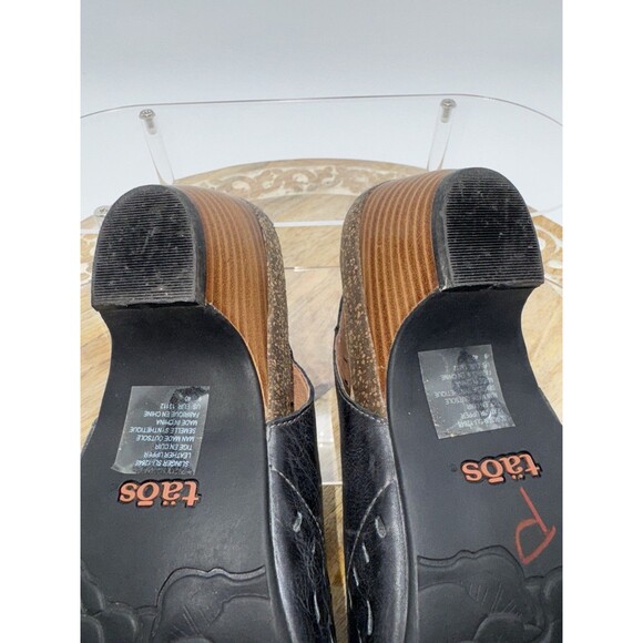 Taos Slinger Graphite  Perforated Leather Slingback Sandals sz 9 40 SLI-848 - Picture 11 of 11